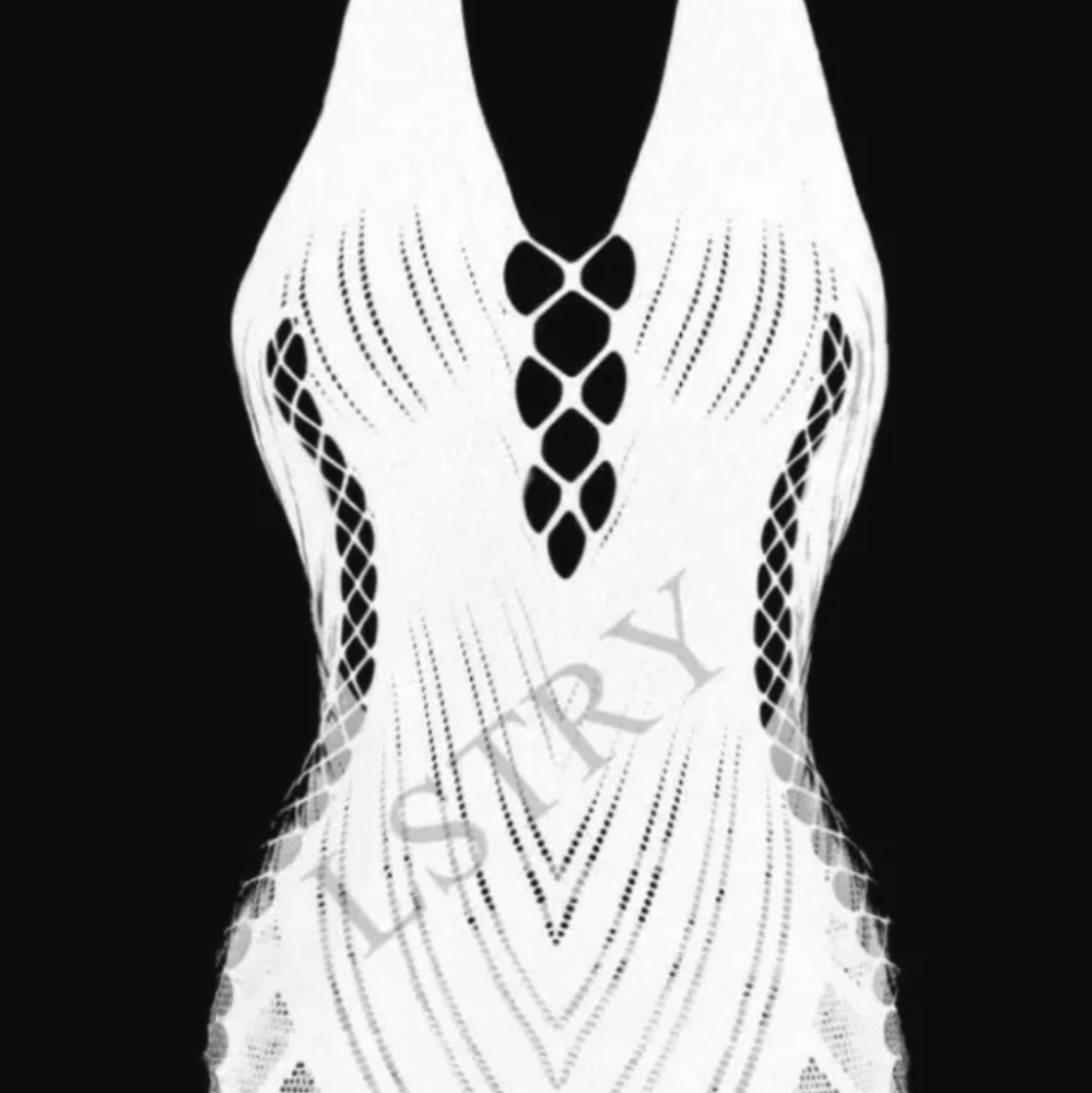 Plus Size Lingerie Mini Dress #177 White